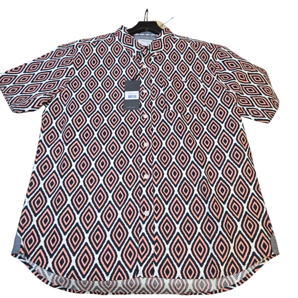 SUNRISE KINGDOM MENS WOVEN BUTTON-DOWN SHIRT L